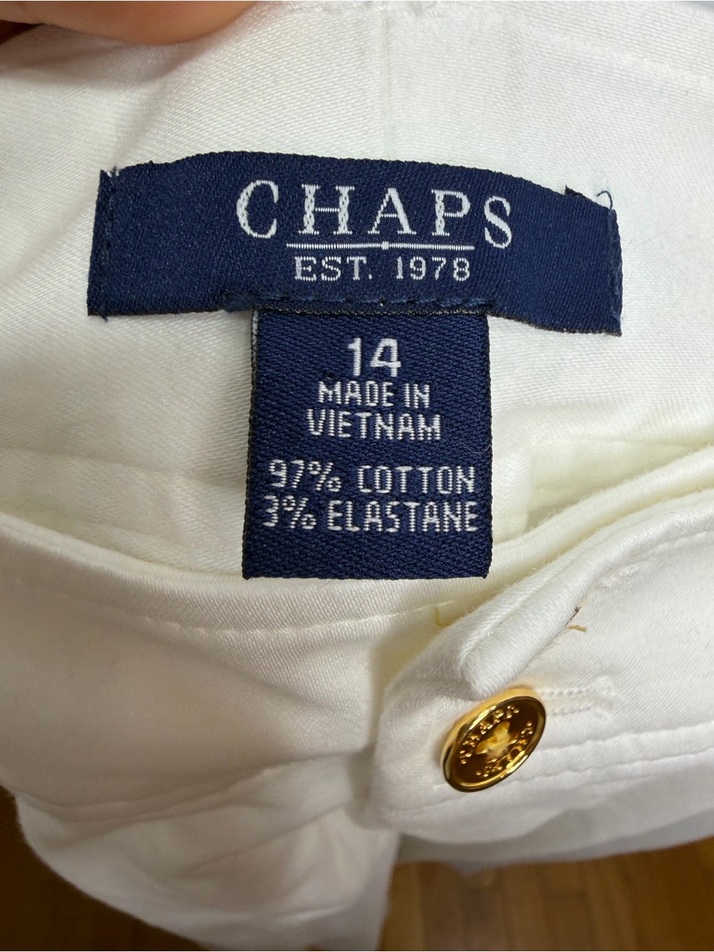 Chaps White Cotton Cropped Wide Leg Capri Pants Size 14 - Picture 8 of 9